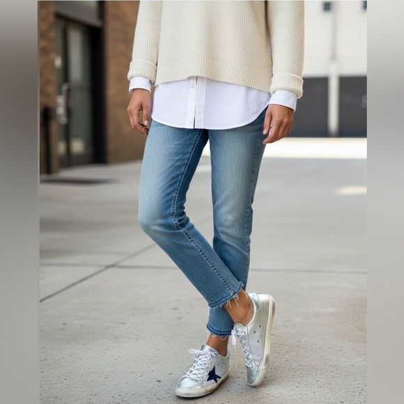 Golden Goose Superstar White Silver Half Green Laminated Leather Sneakers SzEU38 - Picture 10 of 11